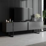 TV stand PWF-0626 anthracite-black color 180x30x50cm - Image 2