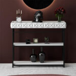 Sideboard PWF-0629 white-black color 102x32x83cm - Image 2