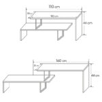 Tv stand Ferocity in colour anthracite 120x30x45cm - Слика 5