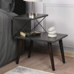 Side table Gather anthracite-walnut 50x40x55cm - Слика 2
