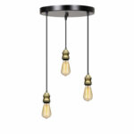 3-светилки за таван Sopio E27 црн метал D30x85cm