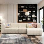 Corner sofa Beyza left corner cream fabric 299x160x73cm - Слика 2