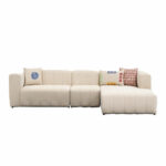Corner sofa Beyza left corner cream fabric 299x160x73cm - Слика 3
