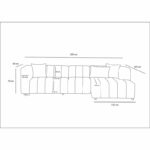 Corner sofa Beyza left corner cream fabric 299x160x73cm - Слика 6