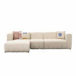 Corner sofa Beyza right corner cream fabric 299x160x73cm - Слика 3