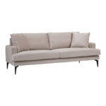 Двосед софа Fortune velvet беж-црна 175x90x88 см