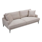 2-seater sofa Fortune velvet beige-black 175x90x88cm - Слика 3