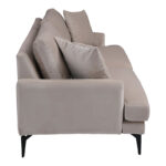 2-seater sofa Fortune velvet beige-black 175x90x88cm - Слика 5