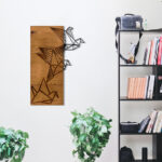 Wall deco Perdon pine wood in natural color and black metal 30x3x60cm - Image 2