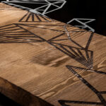 Wall deco Perdon pine wood in natural color and black metal 30x3x60cm - Image 3