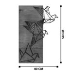 Wall deco Perdon pine wood in natural color and black metal 30x3x60cm - Image 4