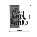 Wall deco Smiley pine wood in natural color and black metal 47x3x58cm - Image 4