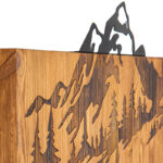 Wall deco Mounten pine wood in natural color and black metal 57.5x3x33cm - Image 3