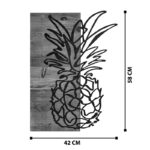 Wall deco Pinable pine wood in natural color and black metal 42x3x58cm - Image 4