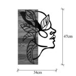 Wall deco Redian pine wood in natural color and black metal 34x3x50cm - Image 4