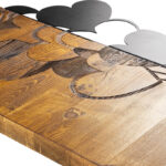 Wall deco Hearby pine wood in natural color and black metal 39x3x58cm - Image 3