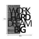 Wall deco Deseze pine wood in natural color and black metal 48x3x58cm - Image 4