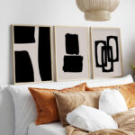 Canvas painting Blacky triptych with digital printing 50x2x35cm - Слика 2