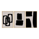 Слика на платно Црн триптих со дигитален печат 50x2x35 см