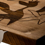 Wall deco Excore pine wood in natural color and black metal 111x3x25cm - Image 3