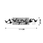 Wall deco Excore pine wood in natural color and black metal 111x3x25cm - Image 4