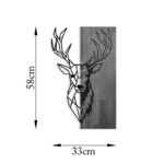 Wall deco Deera pine wood in natural color and black metal 33x3x58cm - Image 4