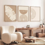 Canvas painting Terpen I triptych with digital printing 50x2x70cm - Image 2