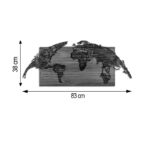 Wall deco Mable pine wood in natural color and black metal 83x3x38cm - Image 3