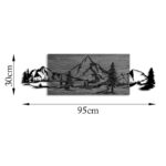 Wall deco Nereve pine wood in natural color and black metal 95x3x30cm - Image 3