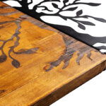 Wall deco Trelbo pine wood in natural color and black metal 58x3x58cm - Image 3
