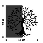 Wall deco Trelbo pine wood in natural color and black metal 58x3x58cm - Image 4