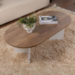 Coffee table Tabletod in walnut-white color 119x60x40cm - Image 3