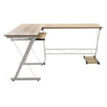 Metalic Reversible computer table Levi MDF in oak color 158x120x73cm - Image 4