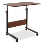 Metalic lifting computer table Piper MDF in walnut color 60x40x69-90cm