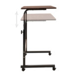 Metalic lifting computer table Piper MDF in walnut color 60x40x69-90cm - Слика 3