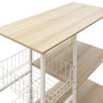 Floor Shelf unit Noon with MDF in white-natural color 80x34x75cm - Image 3