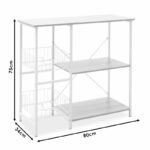 Floor Shelf unit Noon with MDF in white-natural color 80x34x75cm - Image 5