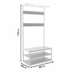 Entrance unit Ralph MDF in white-oak color 80x40x170cm - Image 5