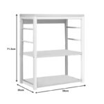 Floor shelf unit Cayde metallic in white-natural color 50x35x71.5cm - Image 4