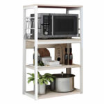 Floor rack Wille metal white-natural 50x30x99cm