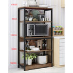 Floor sfelf unit Obra metallic in walnut-black color 60x30x126cm - Image 3