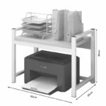 table shelf unit Cadia metallic in white-natural color 53x35x44cm - Image 3