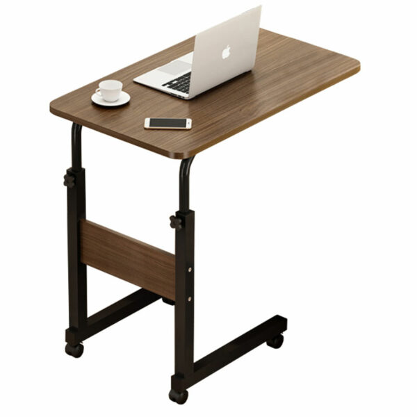 Помошна масичка Талф на тркала во црна-орев боја 60x40x62-88 см