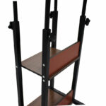 Side table on wheels Babs in walnut-black color 60x40x71-92cm - Image 3