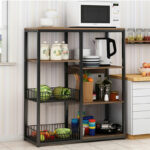 Floor Shelf unit Tati metal black-walnut 80x30x101cm - Слика 2