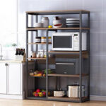 Floor rack Leena metal dark walnut-black 80x30x142cm - Слика 2