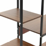 Floor shelf unit Leena metallic in dark oak-black color 80x30x142cm - Image 2