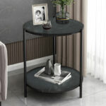 Coffee table Rhythm MDF color black marble-black D48x60cm - Image 2