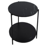 Coffee table Rhythm MDF color black marble-black D48x60cm - Image 3