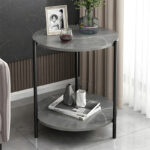 Coffee table Rhythm MDF color grey marble-black D48x60cm - Слика 2